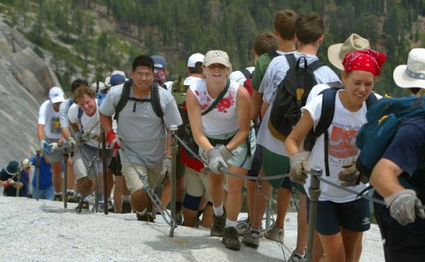 Non-bears make the trek atop Half Dome. 