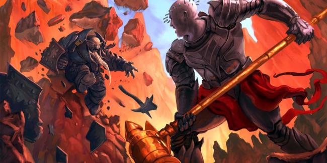 Pathfinder Fight Dwarf Throwing Away Weapon