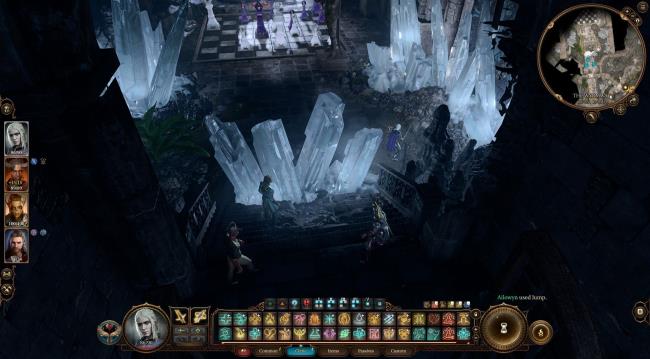 Player Jumps Over Crystals To Enter Trial Of Strategy Room In Wyrmway In Baldur's Gate 3