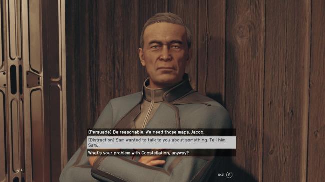 A hardy older man, Jacob, who is Sam's dad.