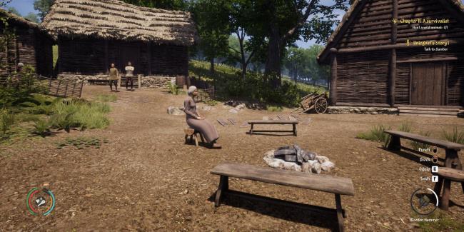 love interest sitting around campfire