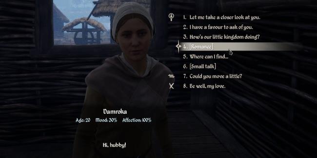 player speaking to their wife