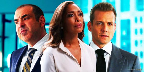 Louis, Jessica, and Harvey in Suits