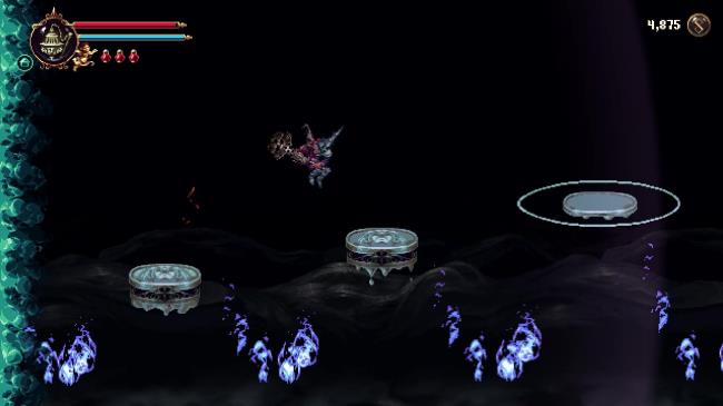 The middle of the dream sequence side scroller in Blasphemous 2