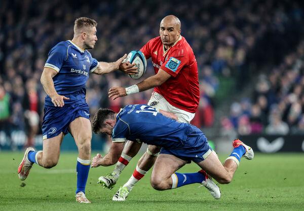 GALLOPING EFFORT: Munster's Simon Zebo and Leinster's Jordan Larmour and Hugo Keenan. Pic: ?INPHO/Dan Sheridan GALLOPING EFFORT: Munster's Simon Zebo and Leinster's Jordan Larmour and Hugo Keenan. Pic: ?INPHO/Dan Sheridan