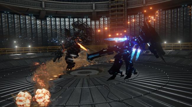 Player fighting Cinder Carla Armored Core 6