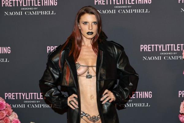 Julia Fox at the PrettyLittleThing x Naomi Campbell runway show in New York.