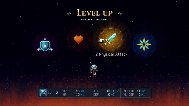 The level up stats for Valere in Sea Of Stars.